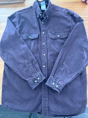 Vintage Carhartt rugged wear canvas Men's Work Shirt in Deep Plum sz L